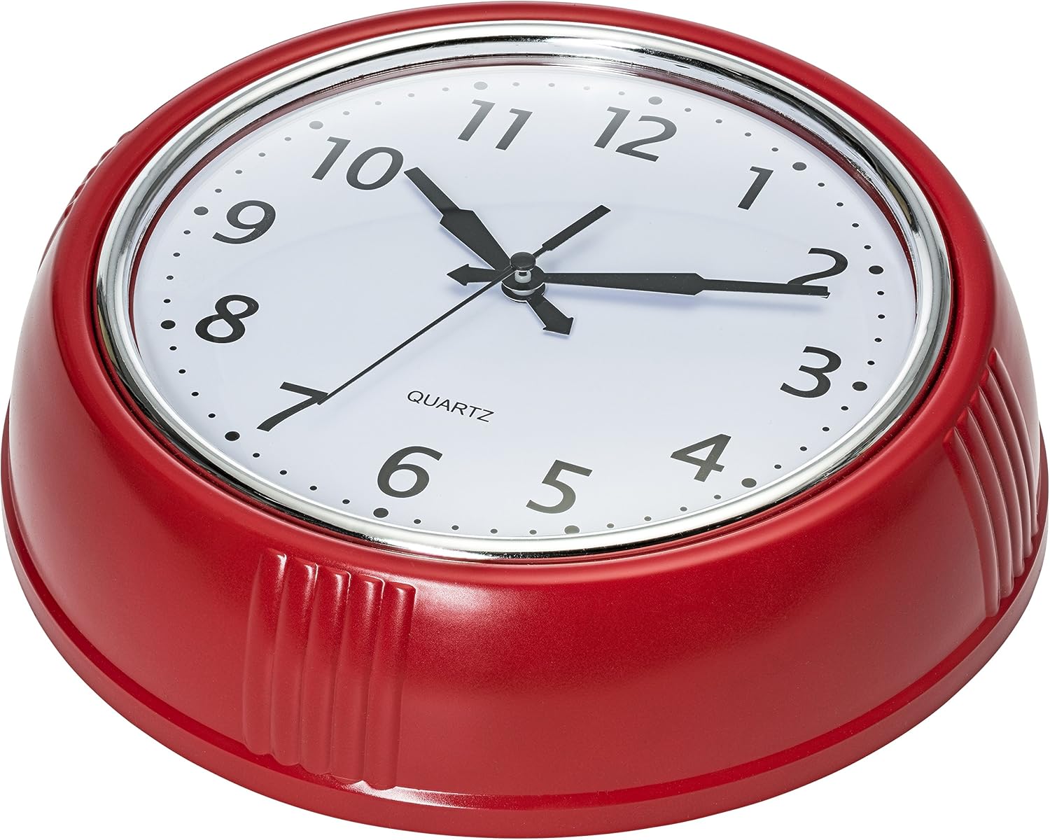 Bernhard Products Retro Wall Clock 9.5 Inch Red Kitchen 50's Vintage Design Round Silent Non Ticking Battery Operated Quality Quartz Clock - Image 4